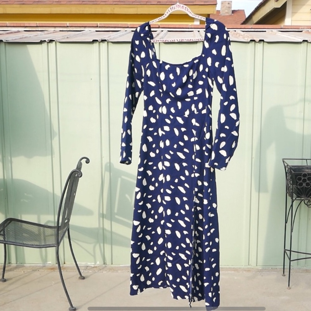 Evianna Boutique Navy Patterned Dress 🛶